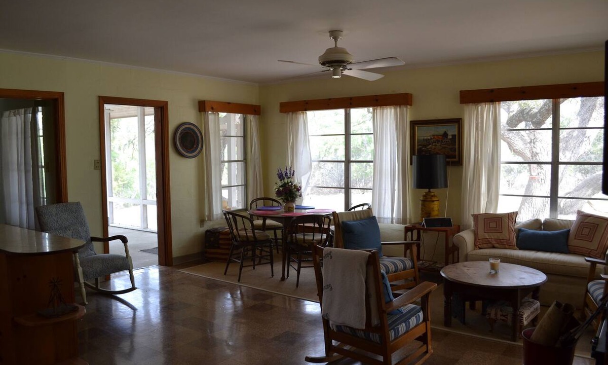 Hunt House | Guadalupe riverfront wooded Hill Country acreage located in Downtown Hunt, TX