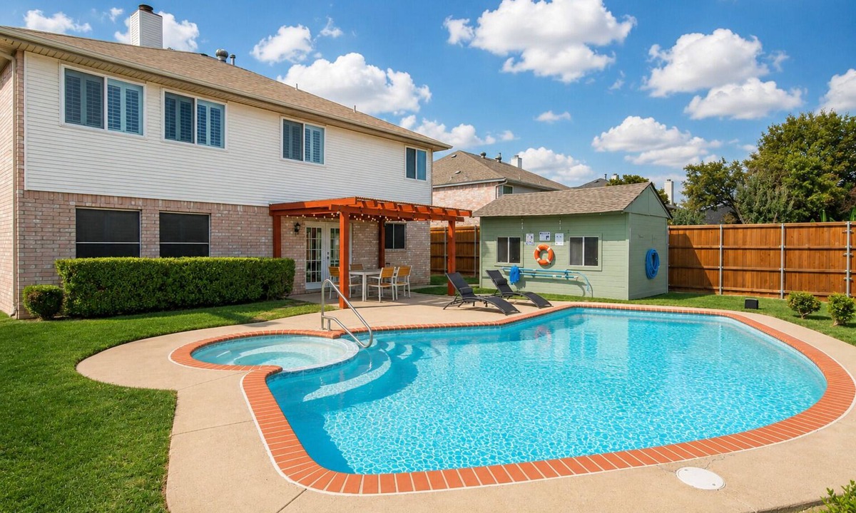 Rowlett House | Heated Pool and SPA Cozy Home Game Room Fire Pit Near Lakes