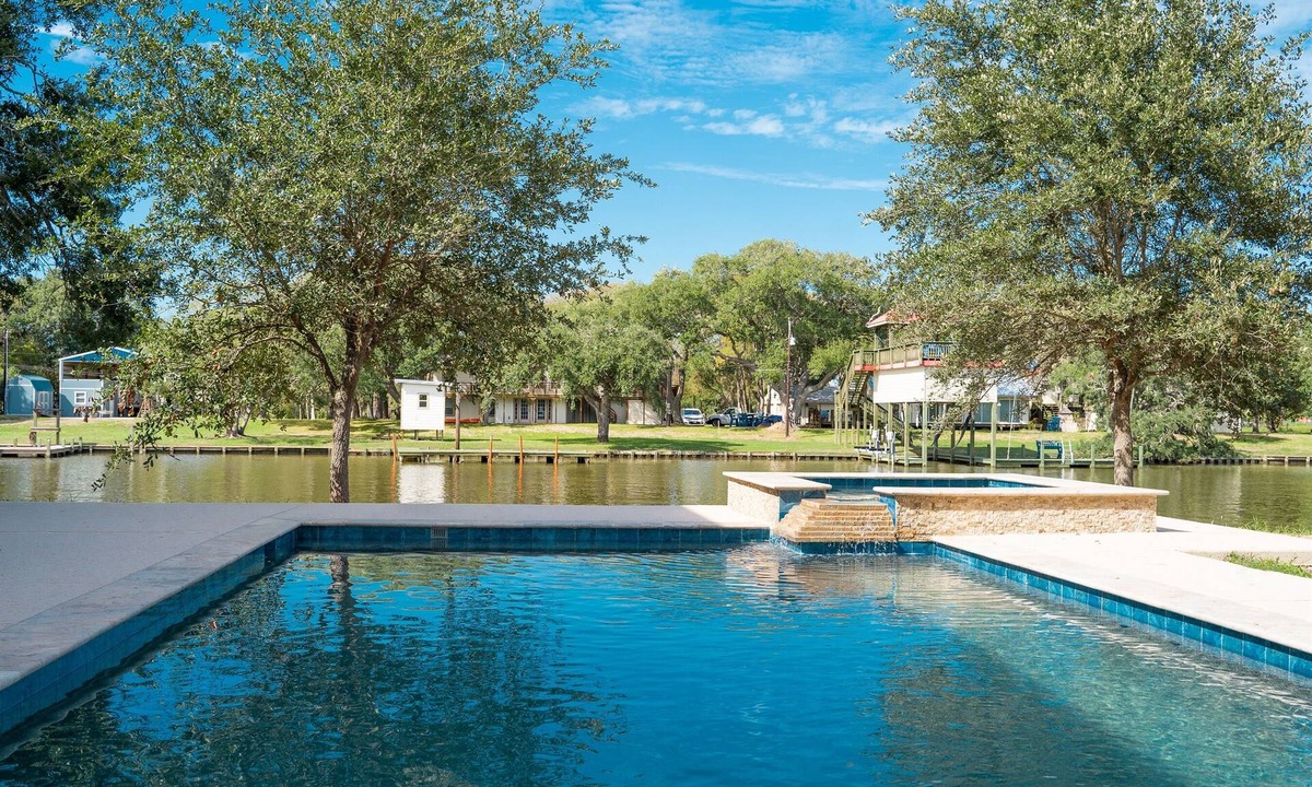 Cedar Lane House | Luxury Home on Caney Creek w/Pool & Hot Tub!
