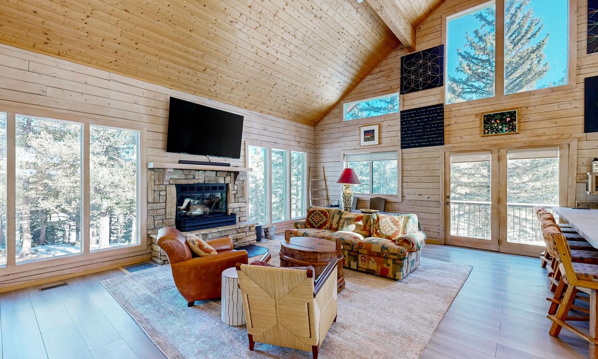 Angel Fire House | Mountain cabin with WiFi, expansive deck, fireplace, & forest views