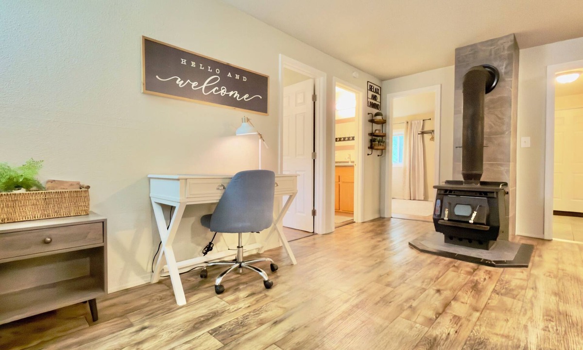 Littlerock House | Rustic, pet-friendly Olympia cottage on wooded acres with patio, fire pit, and modern comforts