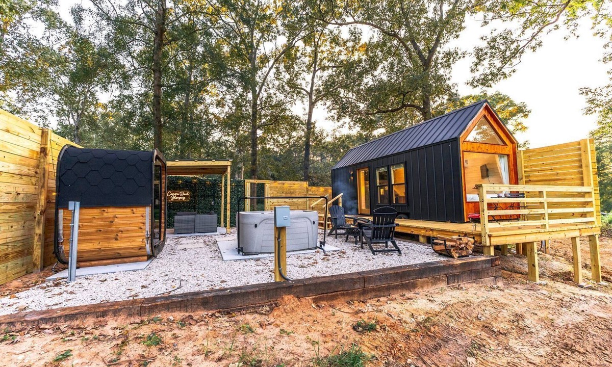 Coldspring Cabin | Secluded Tiny Home with Hot Tub, Sauna & Fire Pit near Lake Livingston in Coldspring, Texas
