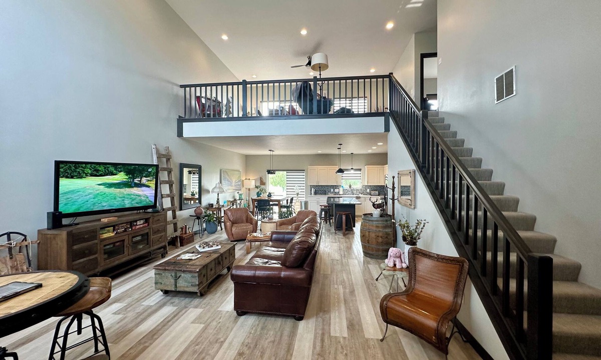 Sioux Falls House | Studio Loft Style Home in Sioux Falls w/Master Suite on main, Hot tub, & Sauna