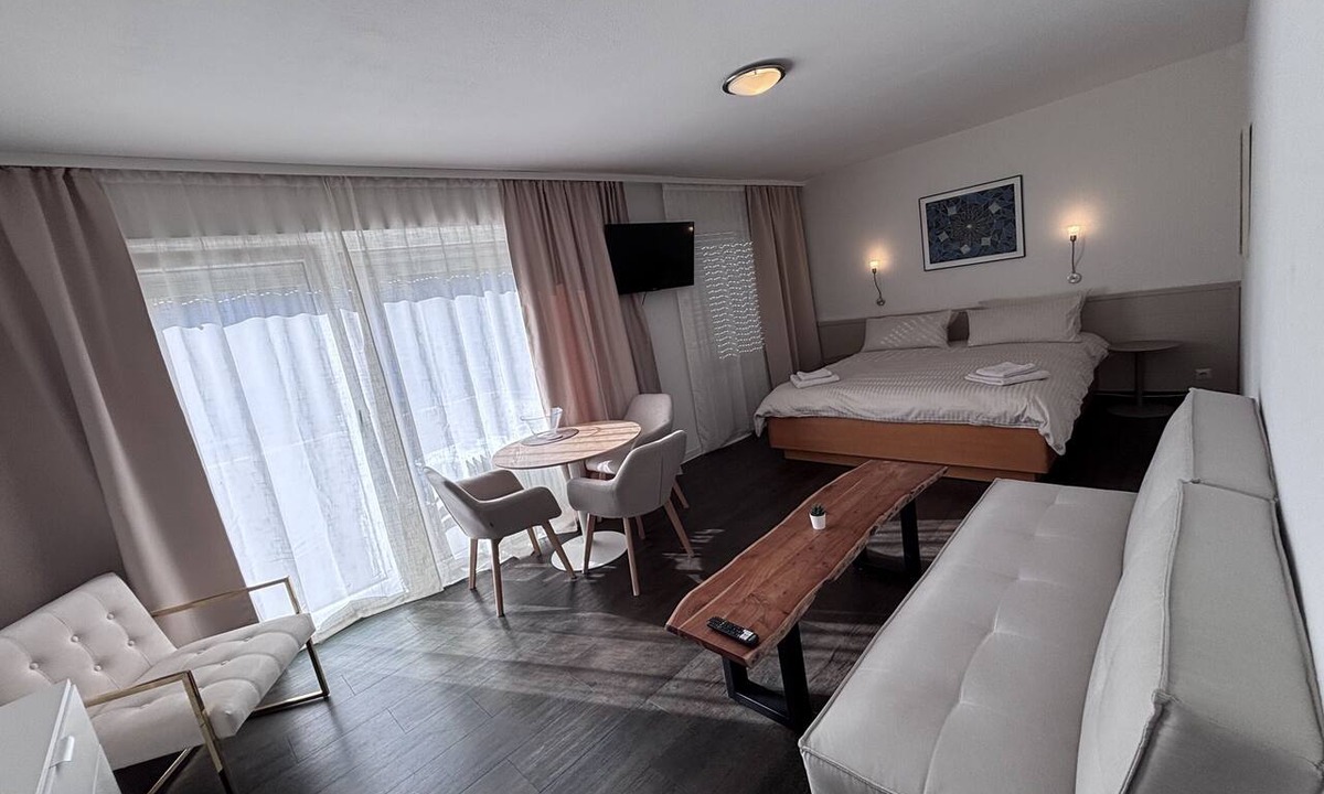 Leonberg Apartment | Studio with balcony and a sofa