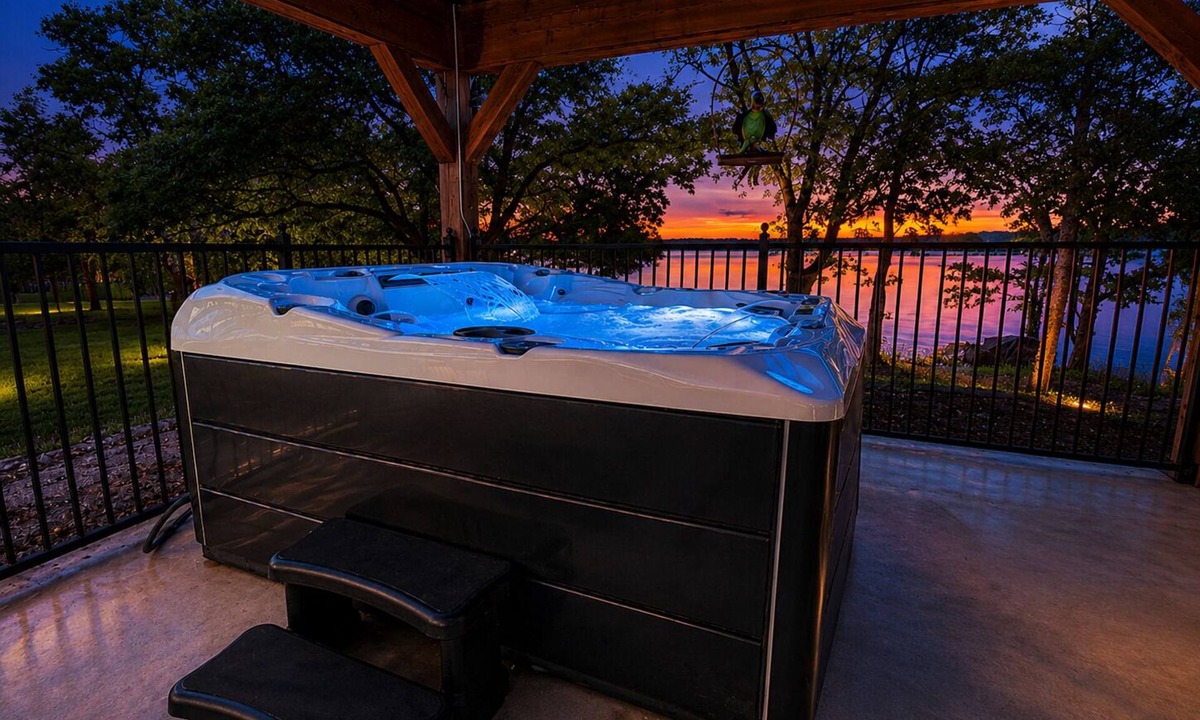 Nocona House | Waterfront Haven | Hot Tub Outdoor Kitchen Shared Dock