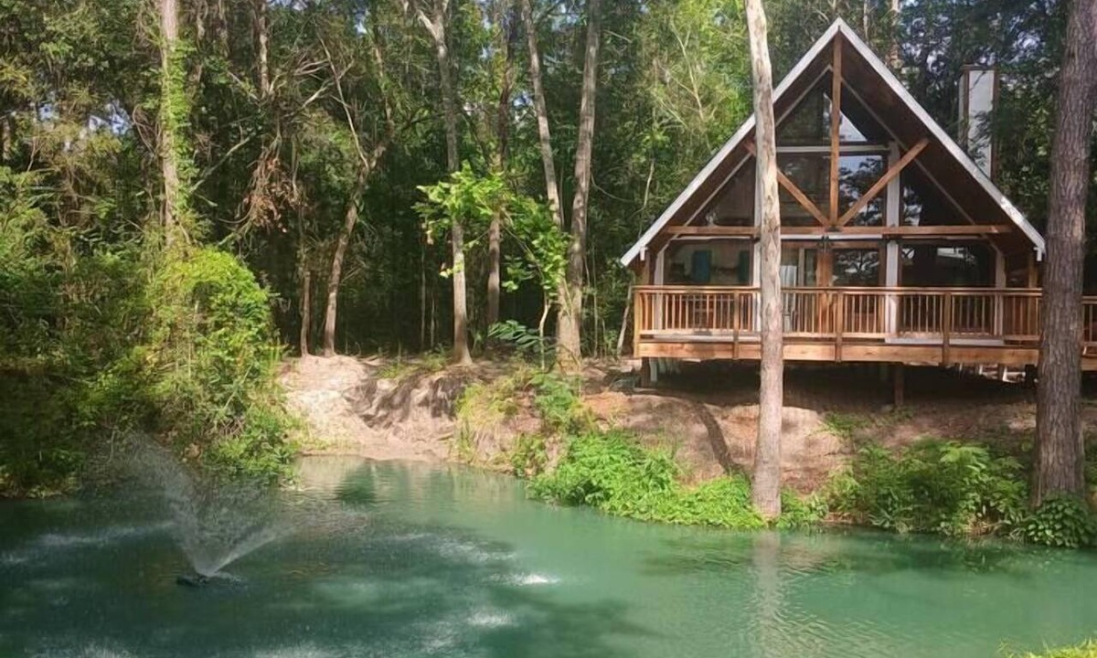 Plantersville Cabin | Waterfront Texas Cabin in a Magical Forest