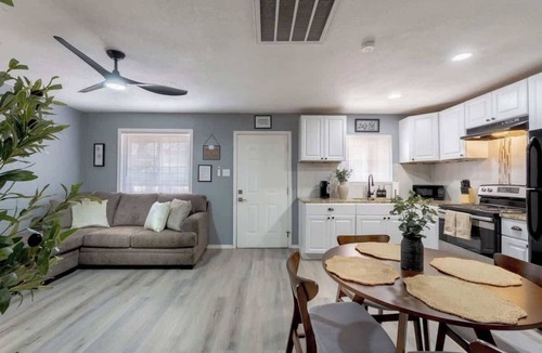 Biggs Field Apartment | 1BR/1BA Chic Home King Bed Smart TV’s