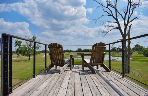 China Spring House | 2-bedroom Tiny Home on 42 Acres in Magnolia Ranch Waco has AC, Stock Ponds.