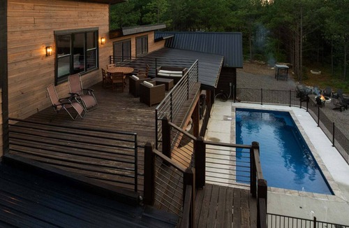Pickens Cabin | 2 Neighboring Cabins, Fenced Heated Pool, Massive Game Area, Pond, Fun Slide