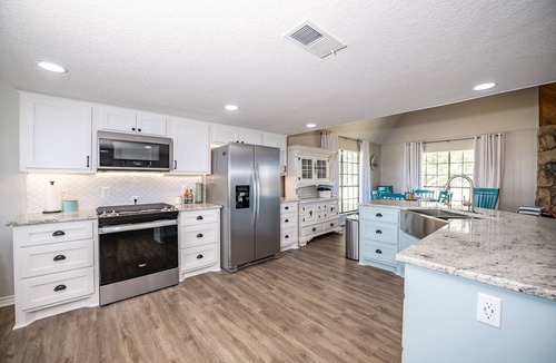 Cedar Lane House | Beautiful Home on Caney Creek w/Fishing Pier, Hot Tub, Fire Pit