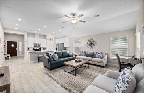 Conroe House | Conroe Single-Story 3BR Sleeps 12 | Fenced Yard, Garage Games, Workspace.