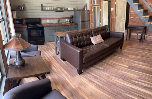 Lindale Cabin | Coyote Creek A-Frame Cabin with Firepit, Nature Trail, Games, Outside Activities