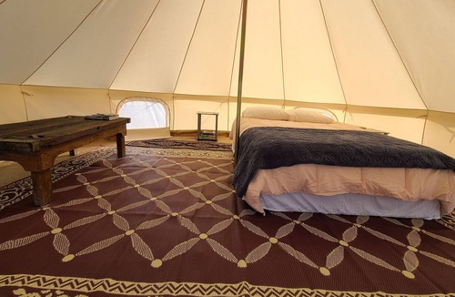 Salt Flat RV Rental | Cozy Yurt. Queen Bed. Guadalupe Mountain View