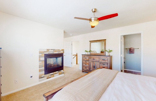 Fountain House | Dog-friendly home with hot tub, enclosed yard, fireplace, washer/dryer, & AC