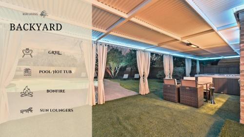 Farmers Branch Villa | Elegant 5BR Home with Pool Jacuzzi BBQ and Cinema Room