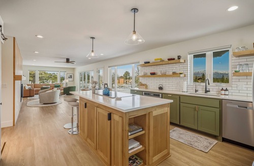 Timber Ridge Ranch House | Expansive home that sleeps up to 7 on 5 acres with stunning mountain views, chef's kitchen, hot tub, entertainment room, 2 car garage, and 2 Fireplaces.
