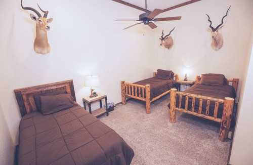 Clay Center Cabin | Family/Group sized area 4000 sq ' with large entertaining room with fireplace!