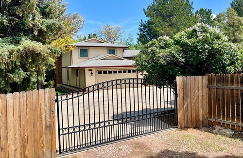 Rockrimmon House | Gated Oasis w/6 Bedrooms Pool Table Fire Pit Creek Access Dog-Friendly