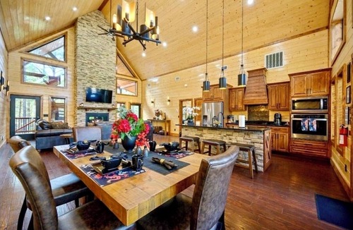 Pickens Cabin | Inner Peace Luxury Cabin Retreat with Hot Tub & Firepit Swings