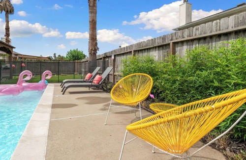Barker House | Katy Pool Oasis with Pet-Friendly Yard Sleeps 12