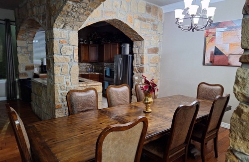McQueeney House | Large River Home with private pool, basketball court, private, pool table