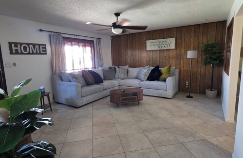 Carlsbad House | Laylas lounge welcomes familes and furr babie as well.