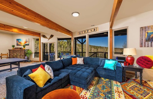 Angel Fire Ski Chalet | Luxury Mountain Chalet Sleeps 23 Hot Tub Views