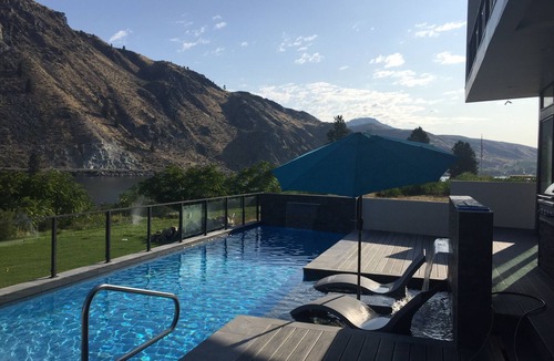 Orondo House | Modern Estate on Columbia River w/Boat Dock & Private Pool/Spa