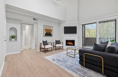 Far North Dallas Apartment | Modern Two Story Retreat with Balcony Near Legacy West and Downtown Dallas