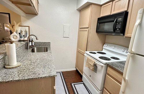 Astrodome Apartment | Perfect for extended stays in Houston med center. 30+ night stays I Free parking