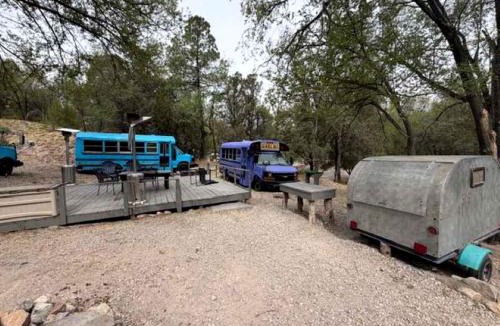 Mayhill House | Scenic Skoolie Glamping Retreat, Unique Converted School Buses Near Lincoln National Forest, Mayhill New Mexico