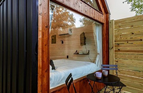 Coldspring House | Secluded Tiny Home with Hot Tub, Sauna & Fire Pit near Lake Livingston in Coldspring, Texas