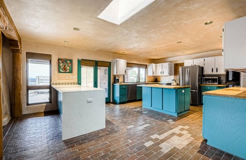 Santa Fe House | Spacious home & guest house with large patio, incredible views, & wood fireplace