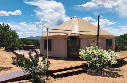 Canoncito Cottage | Spirit Yurt is a serene off-grid rental in the high desert south of Santa Fe, NM
