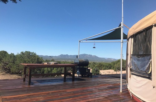 Canoncito Cottage | Spirit Yurt is a serene off-grid rental in the high desert south of Santa Fe, NM