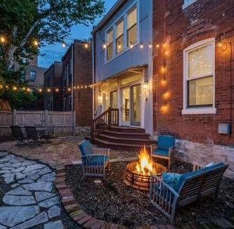 Central West End House | Walk to Forest Park Euclid Fire Pit Porch Swing