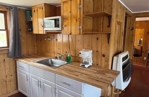 Republic Cabin | Waterfront 2BR Cabin w/Wood Fireplace at Tiffanys Resort on Curlew Lake