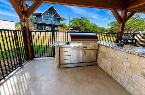 Nocona House | Waterfront Haven | Hot Tub Outdoor Kitchen Shared Dock