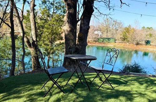 Paige House | Whimsical Lakefront Tiny Home with Hand-Drawn Doodle Design Near Bastrop, Texas
