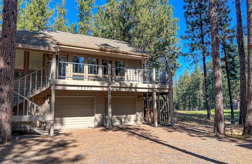 Black Butte Ranch House | Whimsical tree-lined stay with wood stove AC shared amenities and large deck