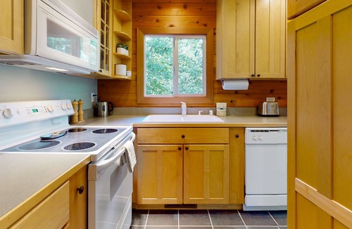 Sudden Valley House | Wilderness retreat on a double lot with a fireplace, large deck, & W/D