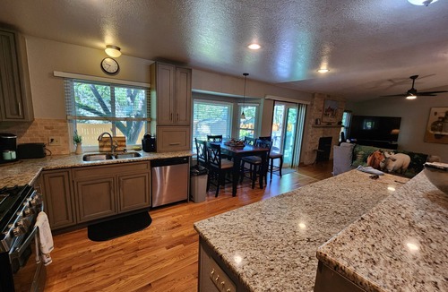 Louisville House | WONDERFUL RANCH-Louisville-gas F.P. on back patio/H.S. Int-GAS F/P Living Room.