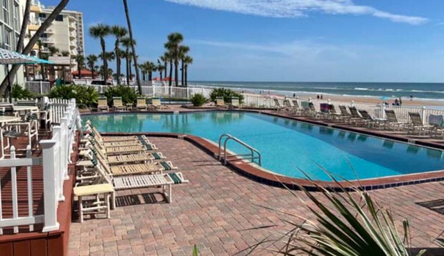An Oceanfront Six-Story Resort, Right On The Beach So You Can Walk Right Out in Ormond Beach