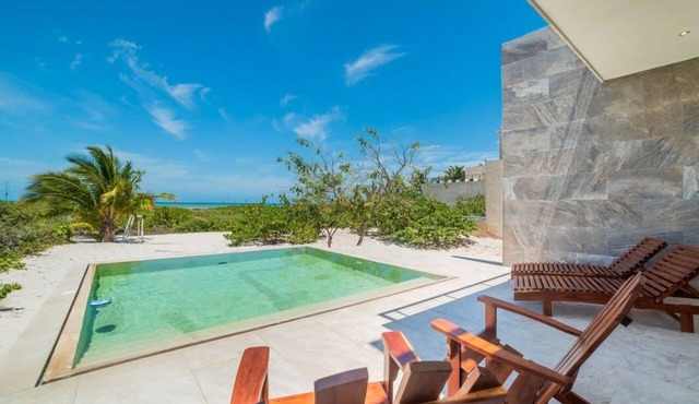 Beachfront Villa with Private Pool & Ocean Views in Progreso