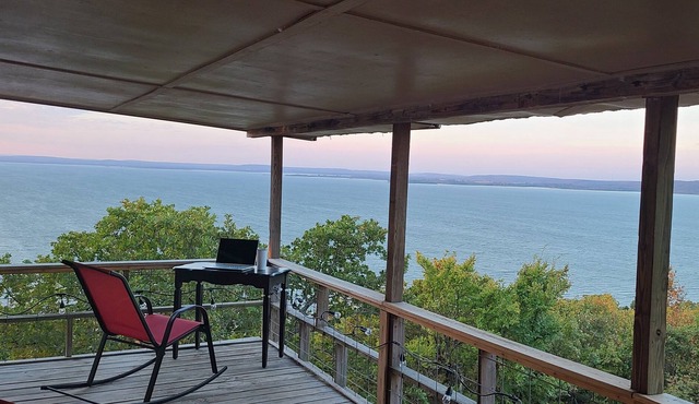 Beautiful Lake Eufaula pano view from the sunroom or deck.