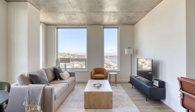 Bright South Lake Union 2BR w/W/D & Roof, nr Lake Union, by Blueground