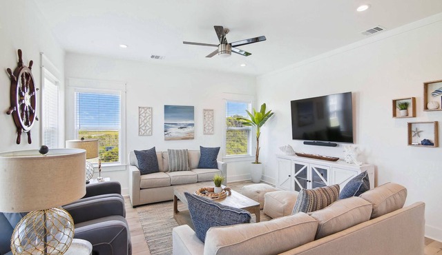 Captain's Quarters | Luxe Interior, Serene Views, Walk to the Sand!