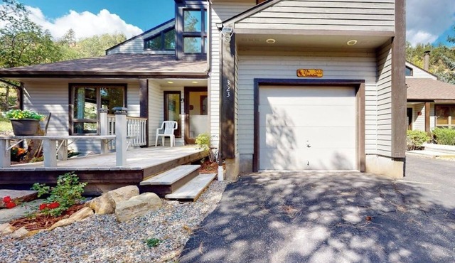 Dog-friendly townhome with mountain view, fireplace, patio, grill & W/D