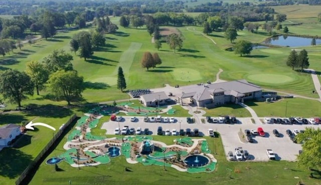 Enjoy golf course views with hot tub and fire pit. Three bedrooms, sleeps seven.