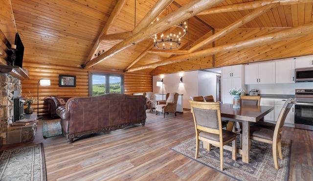 Large Log Home Overlooking Creek!